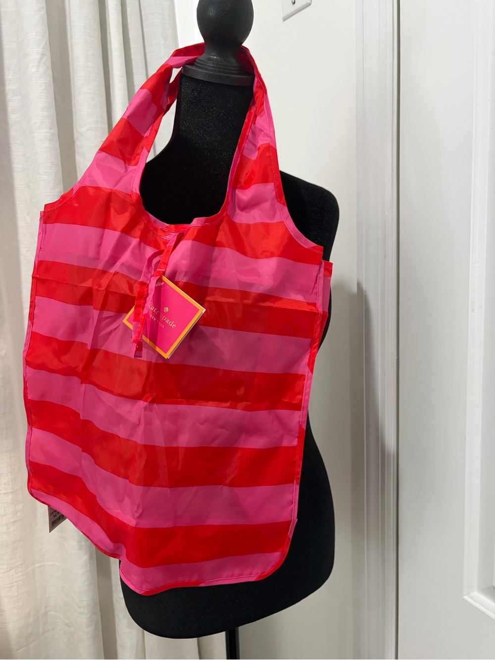 kate spade Pink and Red Striped Reusable Tote